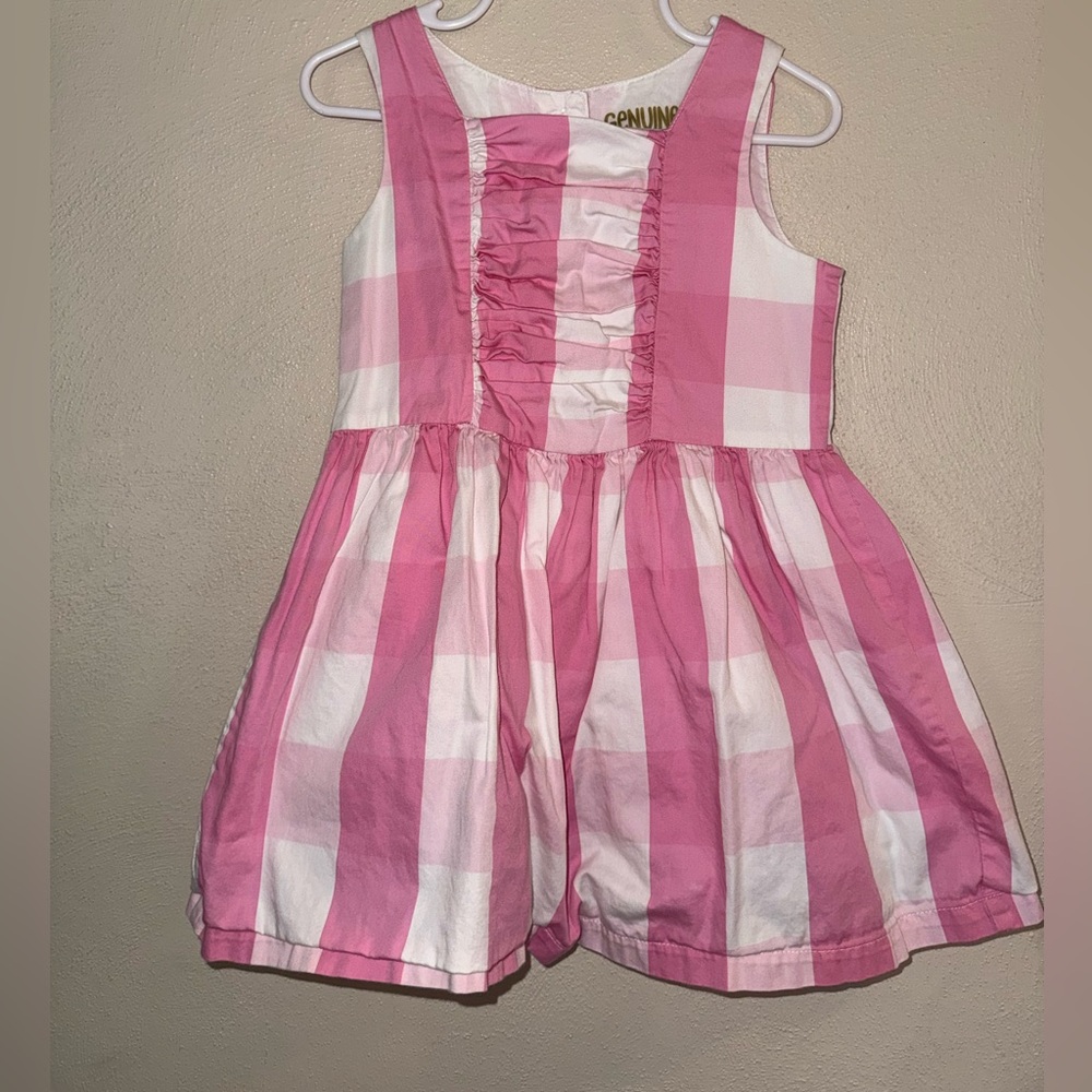 Pink & white Gingham girls 3T dress 100% cotton. Perfect for Easter!